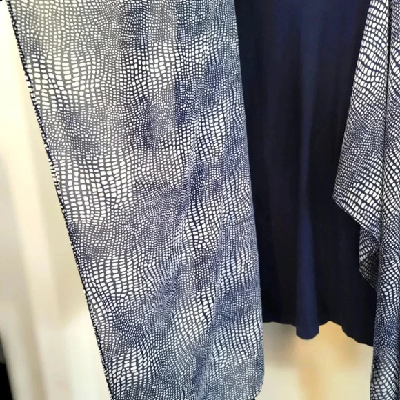 MICHAEL KORS Navy Chiffon Front Cardigan Sz M - Picture 4 of 7